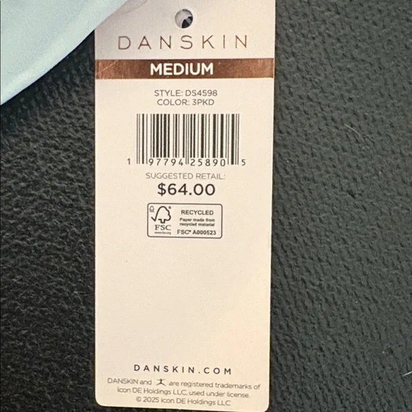 NWT 3-Pk Danskin Gel Bonded Wireless Lounge Bras - Sz. M